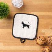 Labrador Retriever Dog � Halloween Moon Silhouette 鍋敷き (トップダウン)