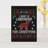 Labrador Retriever Dog Lover Gifts Ugly Christmas  カード (黄色い花)