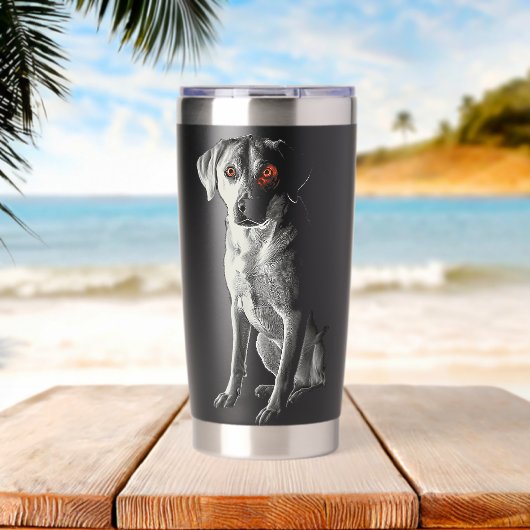Labrador Retriever Dog Motif Pet Labrador Retrieve 保温保冷タンブラー (ビーチ (回転後))