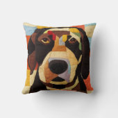 Labrador Retriever Dog Patchwork Quilt by kedoki クッション (裏面)