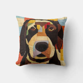 Labrador Retriever Dog Patchwork Quilt by kedoki クッション