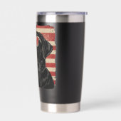 Labrador Retriever Dog Patriotic 4th of July Men W 保温保冷タンブラー (左面)