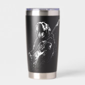 Labrador Retriever Dog Playing Electric Guitar Roc 保温保冷タンブラー (正面)