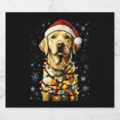 Labrador Retriever Dogs Tree Christmas Sweater Xma スパークリングワインラベル (シングルラベル)