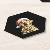 Labrador Retriever Dogs Tree Christmas Sweater Xma ペーパーコースター (アングル)