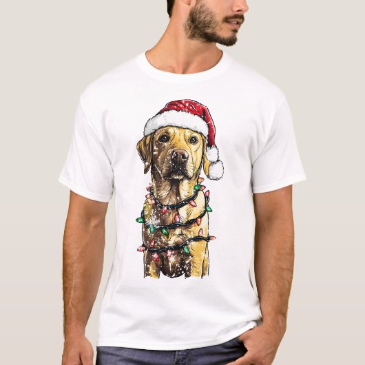 Labrador Retriever Dogs Tree Christmas Sweater Xma Tシャツ (正面)
