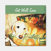 Labrador Retriever Get Well Magnet マグネット (正面)