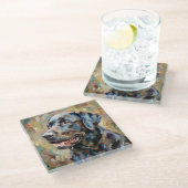 Labrador Retriever Glass Coasters for Dog Lovers ガラスコースター (アングル)
