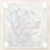 Labrador Retriever Glass Coasters for Dog Lovers ガラスコースター (裏面)
