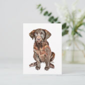 Labrador Retriever Greeting Card ポストカード (スタンド正面)