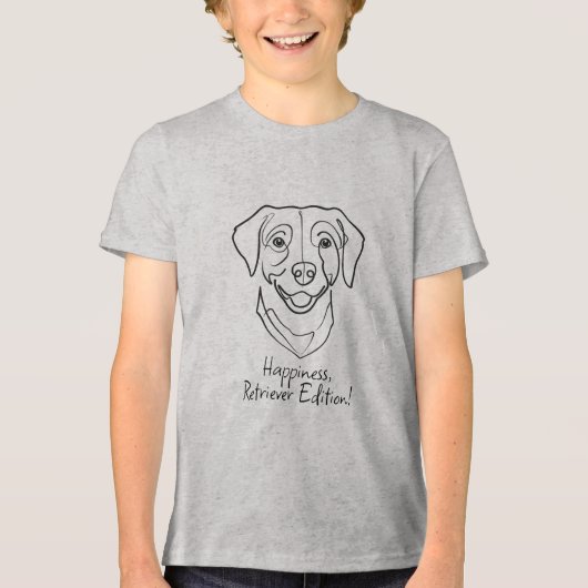 Labrador Retriever. Happiness, Retriever Edition! トライブレンドTシャツ (正面)