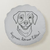 Labrador Retriever. Happiness, Retriever Edition! ラウンドクッション (裏面)