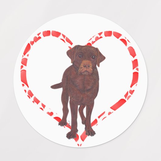 LABRADOR RETRIEVER HEART ラベル (デザイン1)