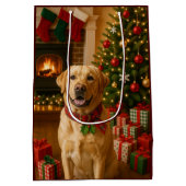 Labrador Retriever Holiday Card ミディアムペーパーバッグ (裏面)