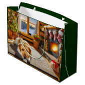 Labrador Retriever Holiday Card ラージペーパーバッグ (裏面アングル)