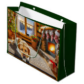 Labrador Retriever Holiday Card ラージペーパーバッグ (正面アングル)