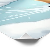 Labrador Retriever Ice Skating Christmas Painting ポスター (コーナー)