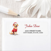 Labrador Retriever in Christmas Sweater Return ラベル (インサイチュ)