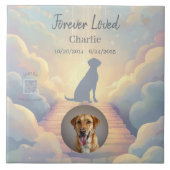 Labrador Retriever Memorial Ceramic Tile Rainbow タイル (正面)