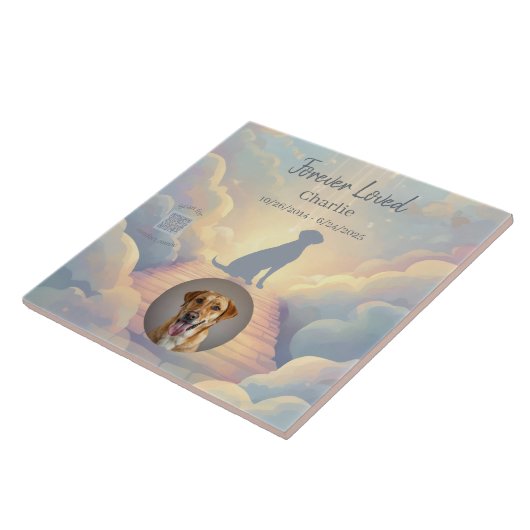 Labrador Retriever Memorial Ceramic Tile Rainbow タイル (側面)