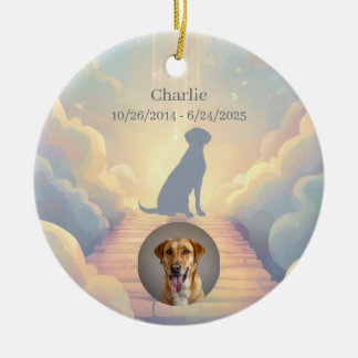 Labrador Retriever Memorial Ornament – Add Photo セラミックオーナメント