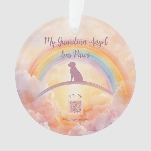Labrador Retriever Memorial Ornament – Rainbow オーナメント (正面)