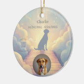 Labrador Retriever Memorial Ornament Rainbow セラミックオーナメント (左)