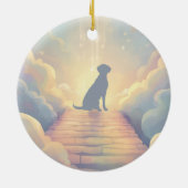 Labrador Retriever Memorial Ornament Rainbow セラミックオーナメント (裏面)