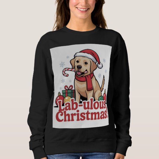 Labrador retriever merry Christmas  スウェットシャツ (正面)