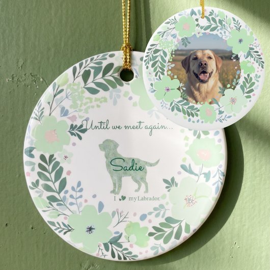 Labrador Retriever Mint Green - Custom Memorial  セラミックオーナメント