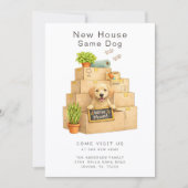 Labrador Retriever New House Moving Announcement 招待状 (正面)
