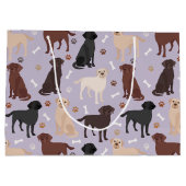 Labrador Retriever Paws and Bones Large Gift Bag ラージペーパーバッグ (裏面)