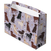 Labrador Retriever Paws and Bones Large Gift Bag ラージペーパーバッグ (裏面アングル)