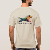 Labrador retriever poligonal en amarillo y azul tシャツ (裏面)