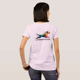 Labrador retriever poligonal en amarillo y azul tシャツ