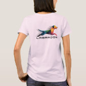 Labrador retriever poligonal en amarillo y azul tシャツ (裏面)