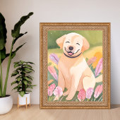 Labrador Retriever Puppy | Lab Dog Cute Watercolor ポスター