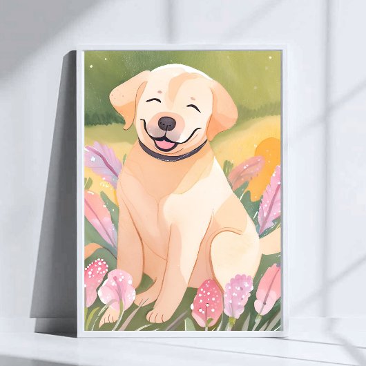 Labrador Retriever Puppy | Lab Dog Cute Watercolor ポスター