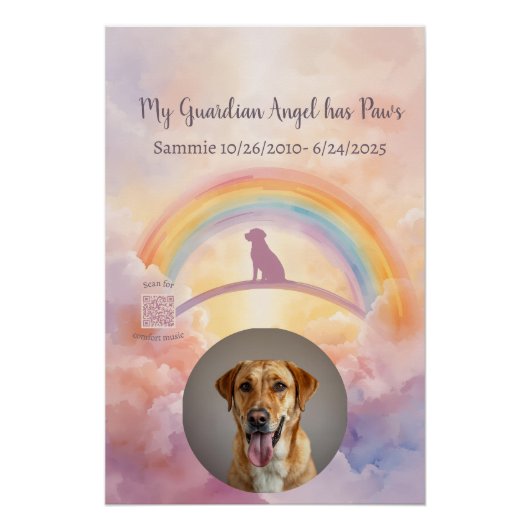 Labrador Retriever Rainbow Bridge Memorial Poster ポスター (正面)