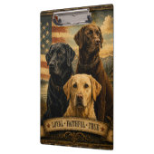 Labrador Retriever Rustic American Flag クリップボード (左)