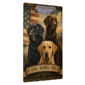 Labrador Retriever Rustic American Flag クリップボード (右)