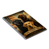 Labrador Retriever Rustic American Flag ノートブック (右側)