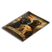 Labrador Retriever Rustic American Flag ノートブック (左側)