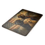 Labrador Retriever Rustic American Flag バスマット (アングル)