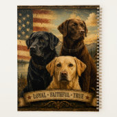 Labrador Retriever Rustic American Flag プランナー手帳 (裏面)