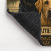 Labrador Retriever Rustic American Flag マウスパッド (コーナー)