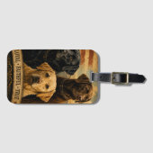 Labrador Retriever Rustic American Flag ラゲッジタグ (正面横)
