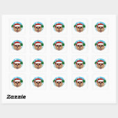 Labrador Retriever santa claus hat illustration スクエアシール (シート)