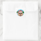 Labrador Retriever santa claus hat illustration スクエアシール (バッグ)