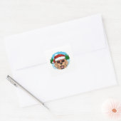 Labrador Retriever santa claus hat illustration スクエアシール (封筒)